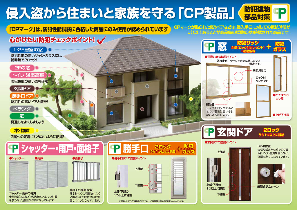 住まいの防犯対策➁防犯改修が「子育てグリーン住宅支援事業」の対象に！