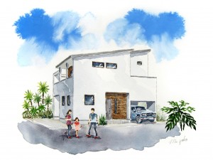 辻堂東海岸モデルⅡ水彩パース